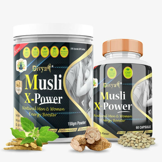 Divya Shree Musli X-Power Capsule, Powder Combo -  usa australia canada 