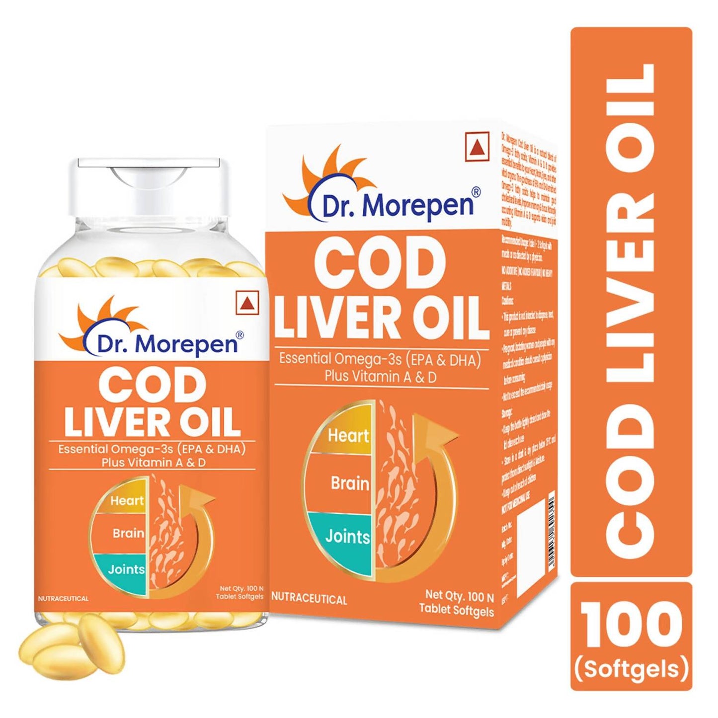 Dr. Morepen COD Liver Oil Softgels and Omega 3 Deep Sea Fish Oil Softgels Combo