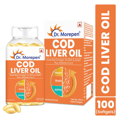 Dr. Morepen COD Liver Oil Softgels and Omega 3 Deep Sea Fish Oil Softgels Combo