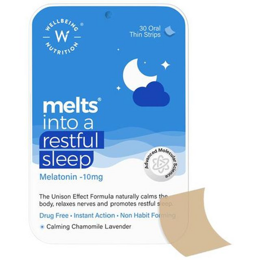 Wellbeing Nutrition Melts Restful Sleep Oral Strips-Calming Chamomile Lavender Flavor - BUDEN