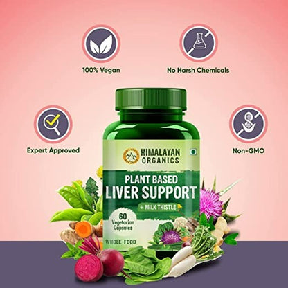 Himalayan Organics Plant Based Liver Support + Milk Thistle Vegetarian Capsules