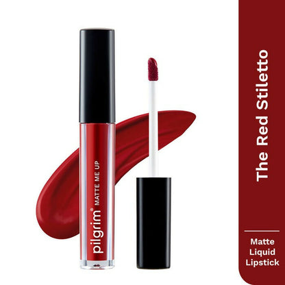 Pilgrim Matte Me Up Liquid Lipstick The Red Stiletto