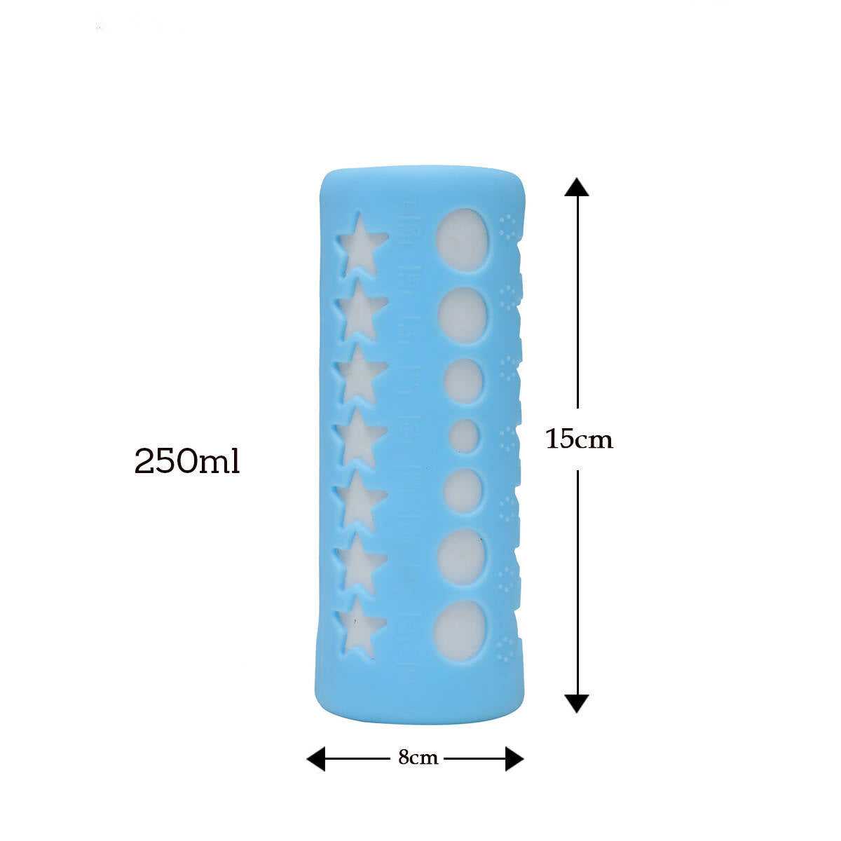 Safe-O-Kid Silicone Baby Feeding Bottle Cover Cum Sleeve for Insulated Protection 250mL- Blue