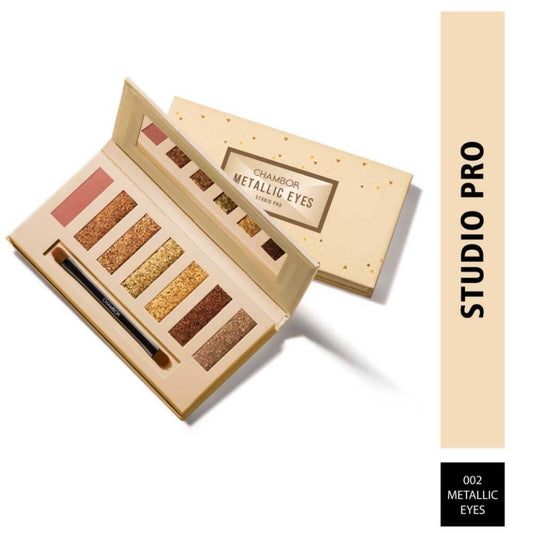 Chambor Studio Pro Eye Shadow Palette Makeup - 002 Metallic Eyes