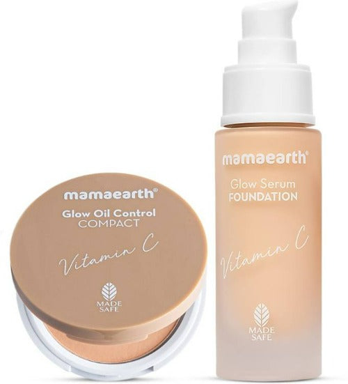 Mamaearth Glow Serum Foundation + Glow Oil Control Compact Combo - Ivory Glow - buy in USA, Australia, Canada