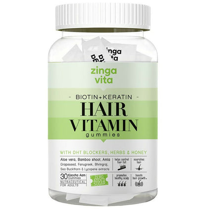 Zingavita Biotin + Keratin Hair Vitamin Kaccha Aam Gummies - BUDEN