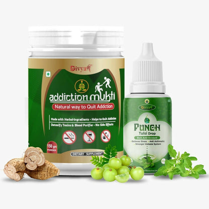 Divya Shree Addiction Mukti & Punch Tulsi Drop Combo -  usa australia canada 