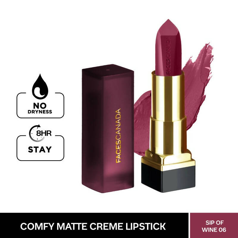 Faces Canada Comfy Matte Creme Lipstick - Sip Of Wine 06