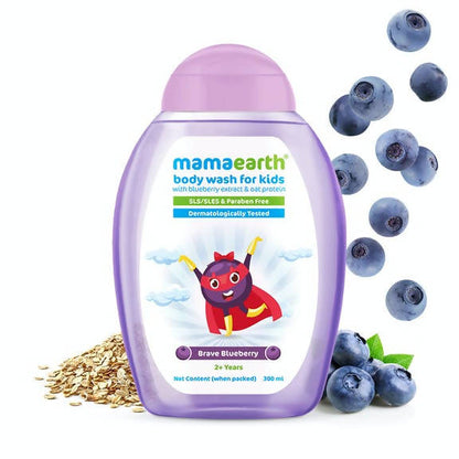 Mamaearth Brave Blueberry Body Wash For Kids with Blueberry & Oat Protein