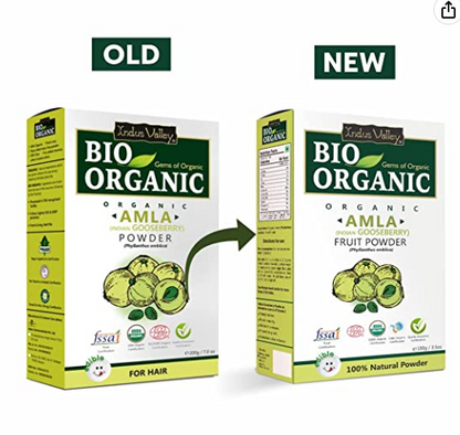 Indus Valley Bio Organic Amla (Indian Gooseberry) Powder For Hair