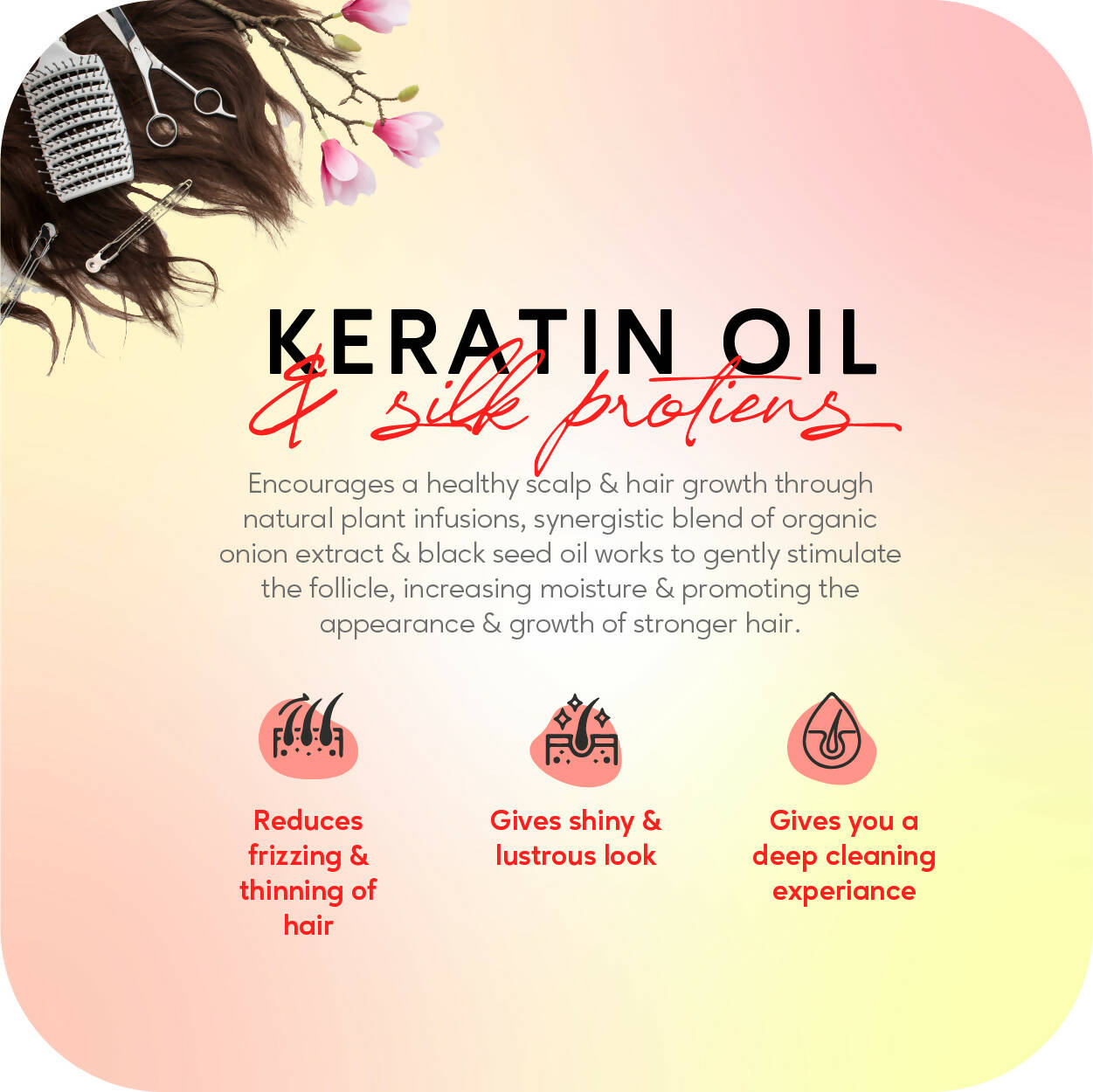 Careberry Keratin Oil & Silk Proteins Anti-Frizz Shampoo For Dry & Frizzy Hair