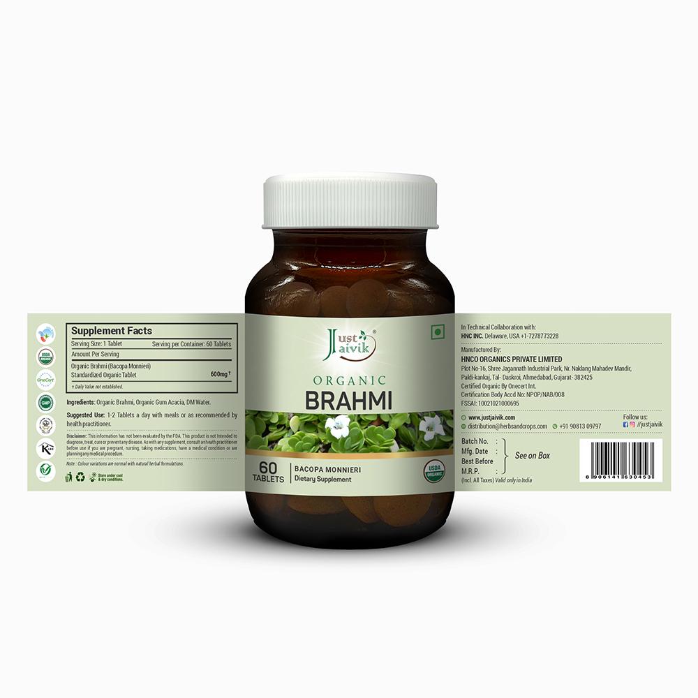 Just Jaivik Organic Brahmi Tablets