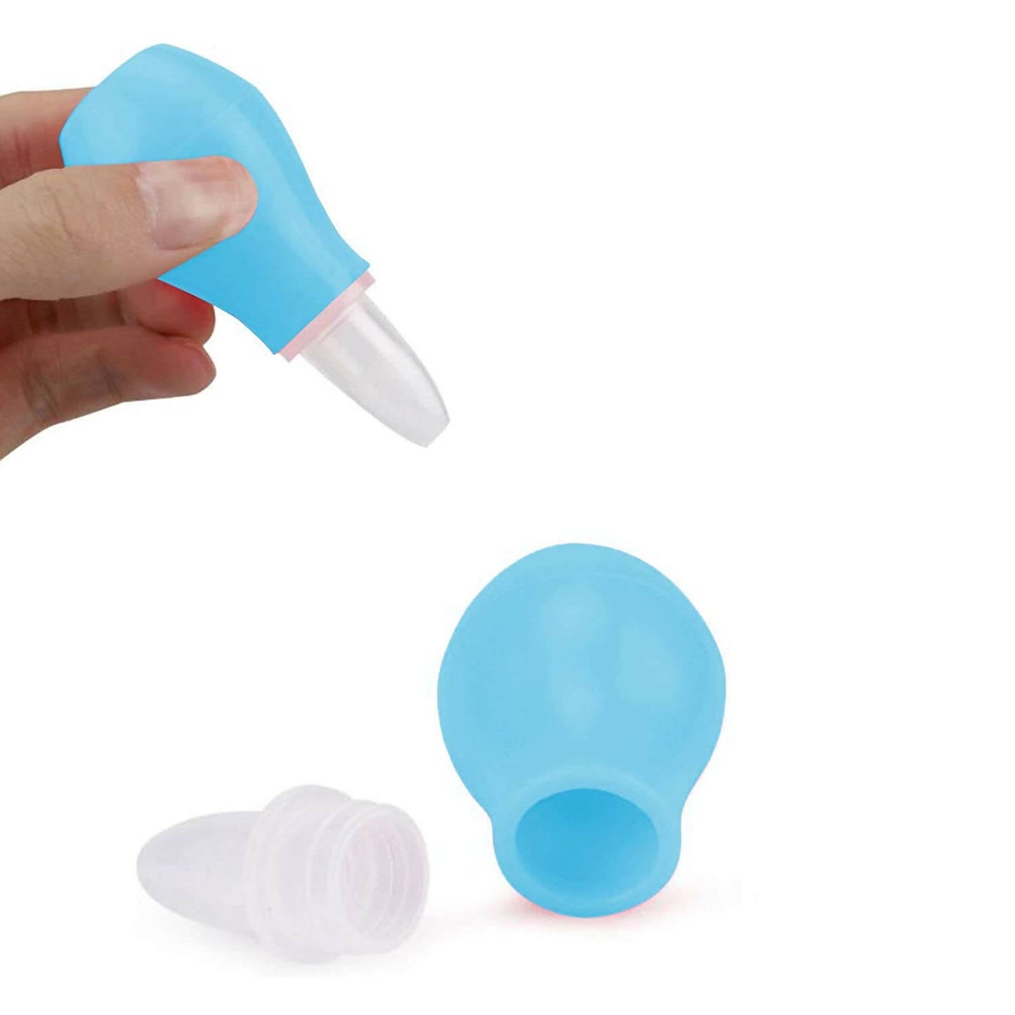 Safe-O-Kid Silicone Baby Nasal Aspirator Vacuum Sucker Instant Relief From Blocked Nose, Blue