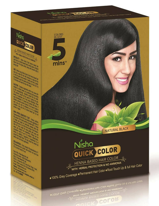 Nisha Henna Based Quick Hair Color Black - BUDNE