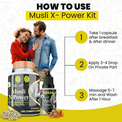 Divya Shree Musli X-Powder Capsule & Musli X-Power Oil Combo