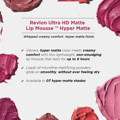 Revlon Hyper Matte Mat Intense Ultra Hd Matte Lip Mousse - Dusty Rose