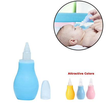 Safe-O-Kid Silicone Baby Nasal Aspirator Vacuum Sucker Instant Relief From Blocked Nose, Blue