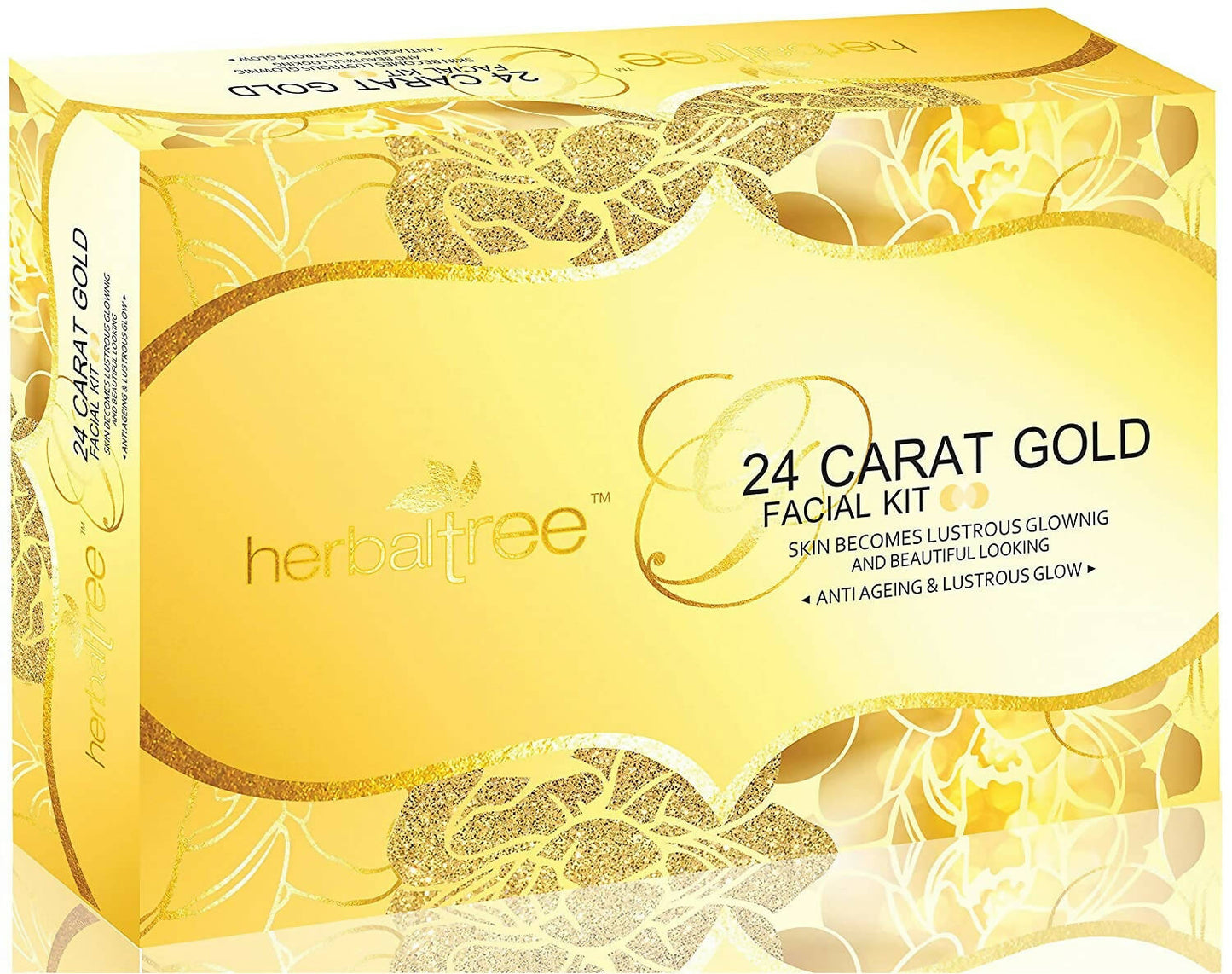 Herbal Tree 24 Carat Gold Facial kit For Anti-Ageing, Gold Radiance & Instant Glow - BUDNE