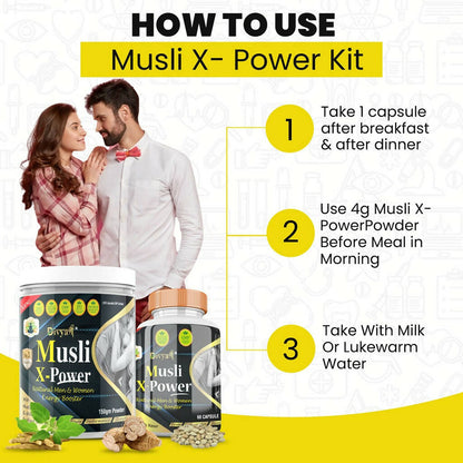 Divya Shree Musli X-Power Capsule, Powder Combo