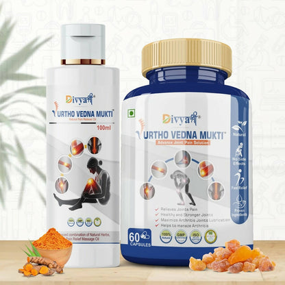 Divya Shree Urtho Vedna Mukti Capsule & Oil Ayurvedic Joint Pain Relief Kit -  usa australia canada 