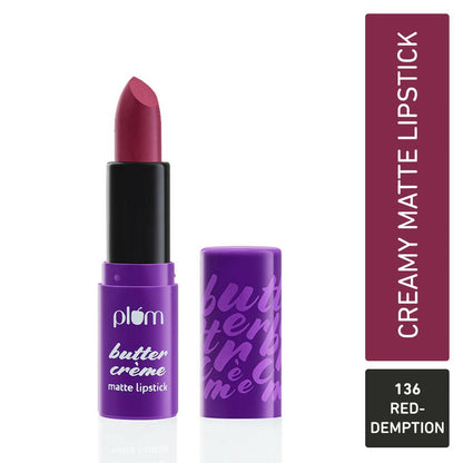 Plum Butter Cr??me Matte Lipstick RedDemption - 136 (Pinkish Maroon)