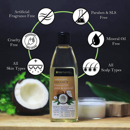 Soulflower Coldpressed Coconut Carrier Oil Pure & Natural