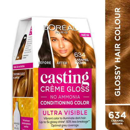 L'Oreal Paris Casting Creme Gloss Ultra Visible Conditioning Hair Color - 634 Caramel Brown