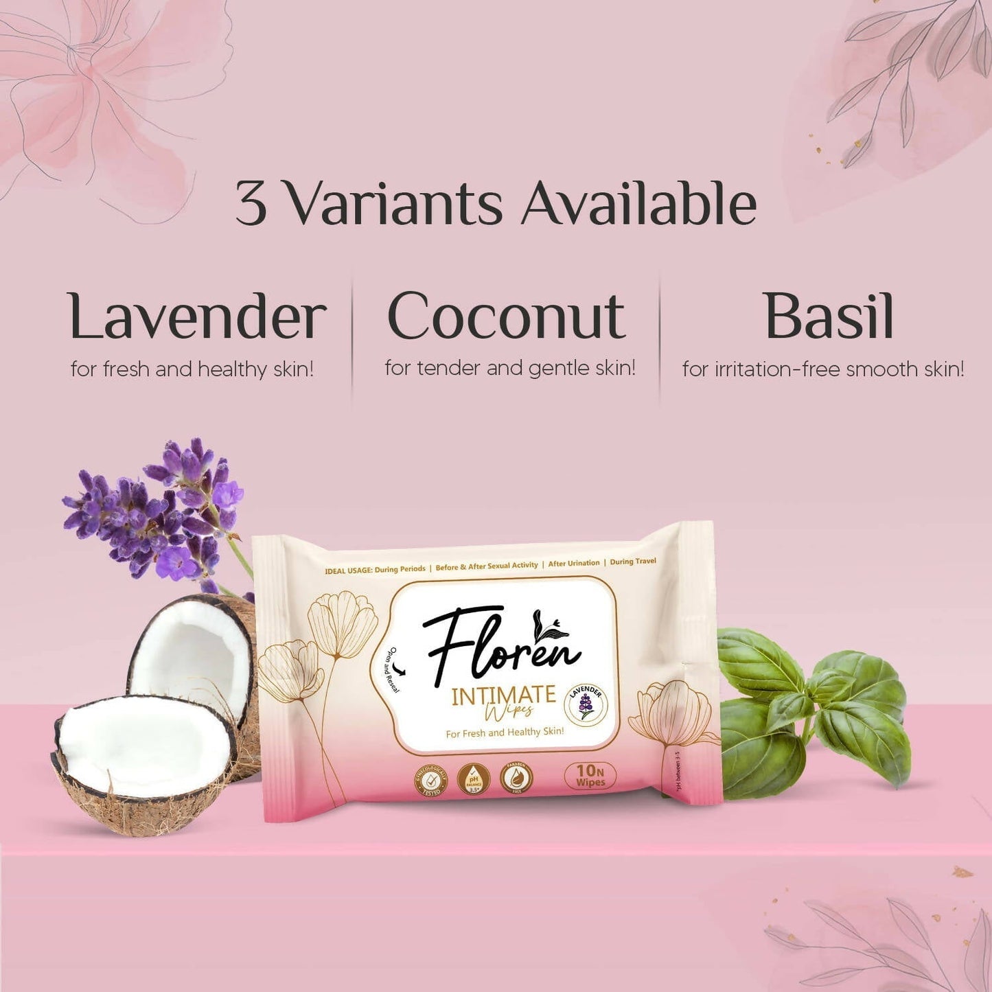 Floren Basil Intimate Wipes