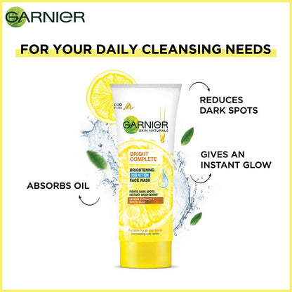 Garnier Bright Complete Brightening Duo Action Face Wash