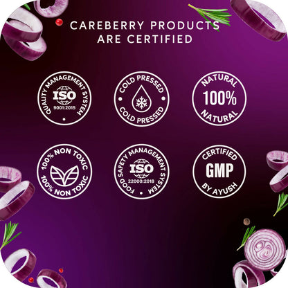 Careberry Organic Red Onion & Black Seed Extract Oil For Anti Hair Fall