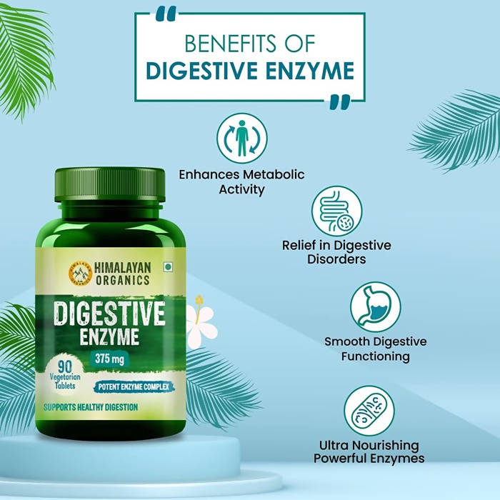 Himalayan Organics Digestive Enzyme 375 mg Vegetarian Capsules