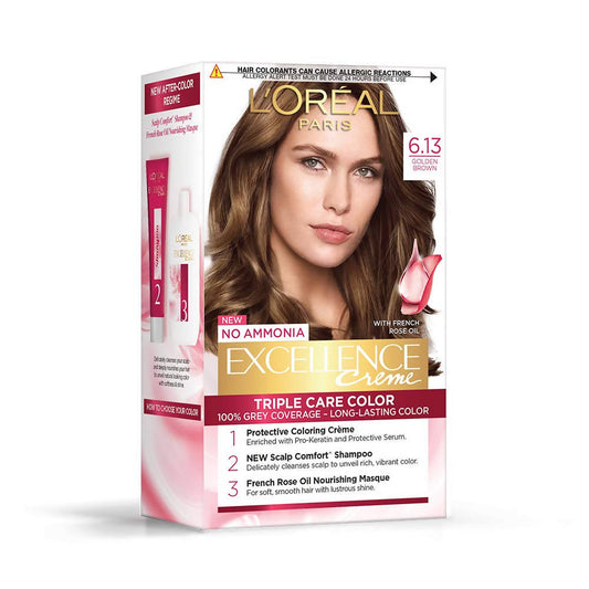 L'Oreal Paris Excellence Creme Hair Color - 6.13 Golden Brown - BUDNE