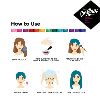 Nisha Cosglam Semi Permanent Hair Color 53 Electric Teal