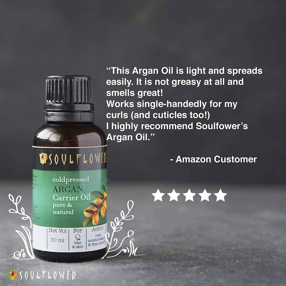 Soulflower Cold Pressed Argan Carrier Oil Pure & Natural