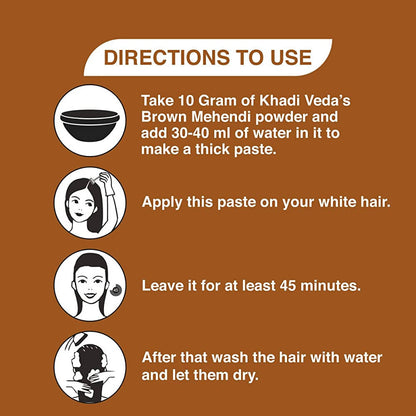 Khadi Veda Brown Herbal Mehndi For Healthy Scalp & Hair