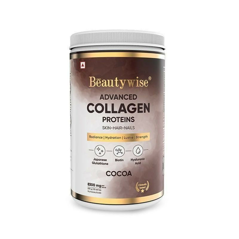 Beautywise Advanced Marine Collagen Anti-Aging Powder - Glutathione, HA & Biotin - Cocoa